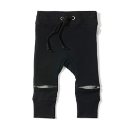 Minti Baby Hidden Knee Trackies Black with Charcoal Knees